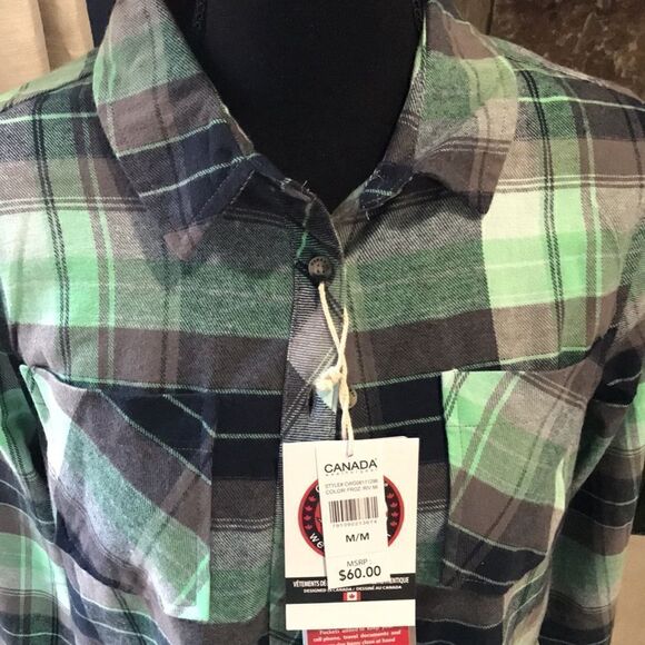 NWT Canada Weathergear, Women's Button-Down, 2 Pockets, Plaid, M, Multi-Color - Picture 2 of 9